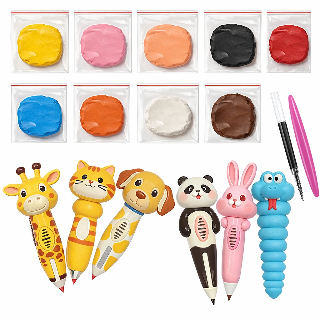 SISLAND DIY Art Animal Clay Pen Craft Kit Toys Wholesale